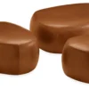 Asher Ottoman Leather Ensemble - Set Of Three -Furniture Discount Shop 408860