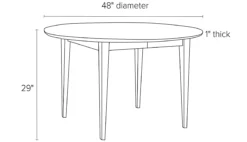 Adams 48 Diam Round Extension Table -Furniture Discount Shop Adams DR TBL Round DimensionDrawing 19
