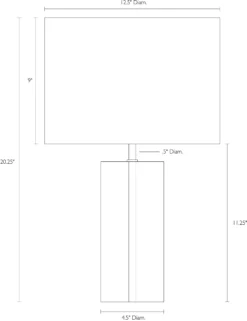 Alexa Crystal Table Lamp -Furniture Discount Shop Alexa 012246 DimensionDrawing
