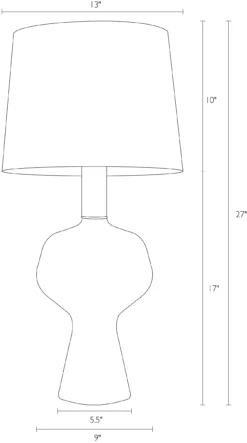 Althea Table Lamp -Furniture Discount Shop Althea 273099 DimesnionDrawing