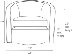 Amos Swivel Chair 29 Amos Swivel Chair -Furniture Discount Shop Amos CH Front DimensionDrawing 19