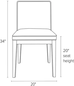 Ansel Side Chair -Furniture Discount Shop Ansel DR CH Front DimensionDrawing 19