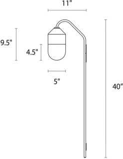 Ballad ShortWall Sconce -Furniture Discount Shop Ballad 405395 Short DimensionDrawing