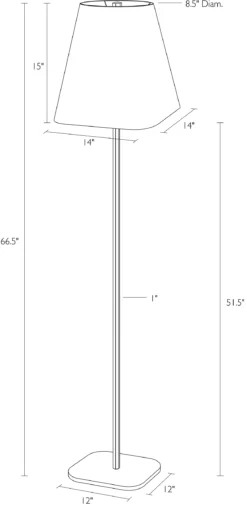 Barlow Floor Lamp -Furniture Discount Shop Barlow 513916 DimensionDrawing