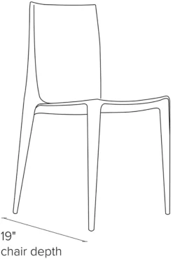 The Bellini Chair® In Dark Grey -Furniture Discount Shop Bellini DR CH Side DimensionDrawing 19