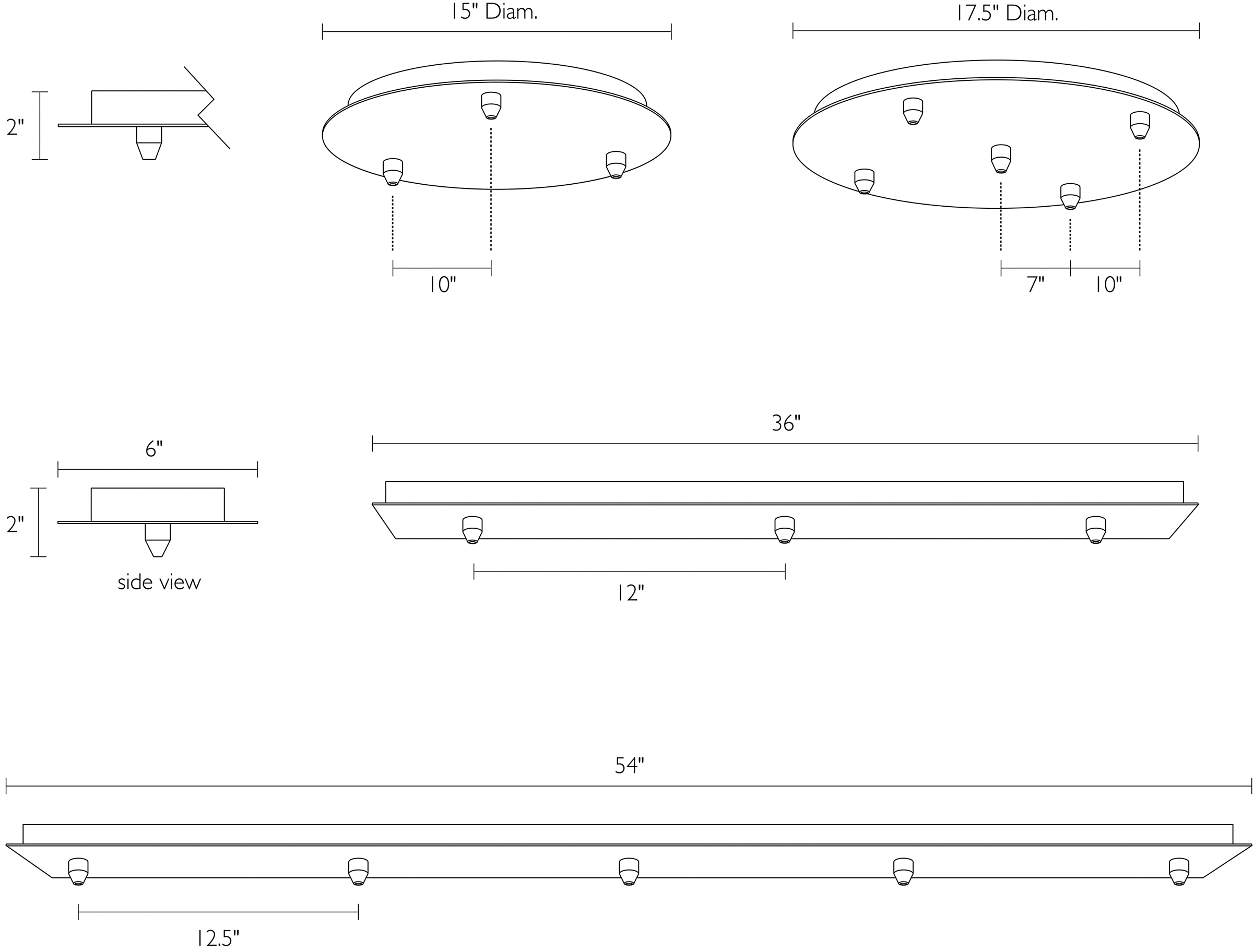 Canopy Group Of Three Round Ceiling Plate 5 Canopy Group Of Three Round Ceiling Plate - Image 3
