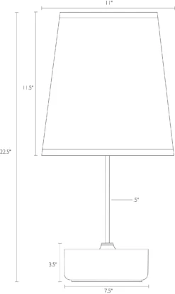 Capstone Table Lamp -Furniture Discount Shop Capstone 029114 DimensionDrawing