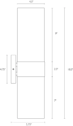 Cedric Wall Sconce -Furniture Discount Shop CedricSconce 648141 DimensionDrawing