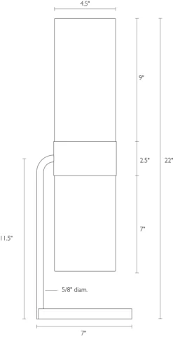 Cedric Table Lamp -Furniture Discount Shop CedricTable 946225 DimensionDrawing