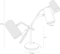 Coda Table Lamp -Furniture Discount Shop Coda 846018 DimensionDrawing