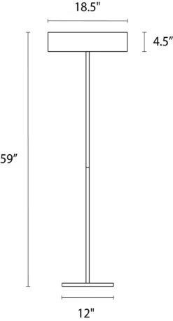 Cohen Floor Lamp -Furniture Discount Shop Cohen 900121 DimensionDrawing