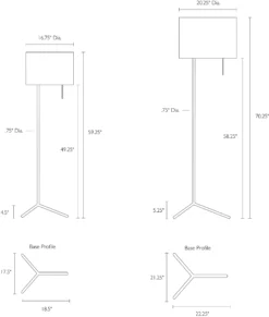 Crane 70h Floor Lamp -Furniture Discount Shop Crane 203388 924491 DimensionDrawing