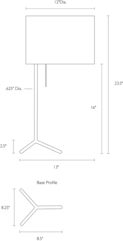 Crane Table Lamp 11 Crane Table Lamp -Furniture Discount Shop Crane 458004 DimensionDrawing