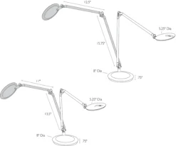 Element Disc LED 18h Table Lamp -Furniture Discount Shop Element 763140 DimensionDrawing