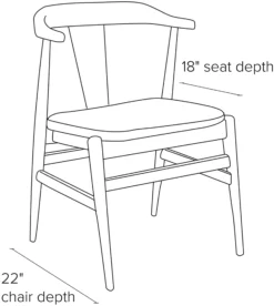 Evan Arm Chair 15 Evan Arm Chair -Furniture Discount Shop Evan DR CH Side DimensionDrawing 19