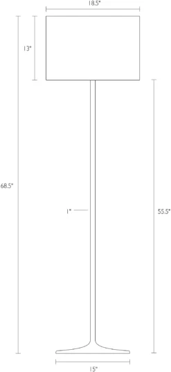 Fremont Floor Lamp With Drum Fabric Shade -Furniture Discount Shop Fremont 520987 DimensionDrawing