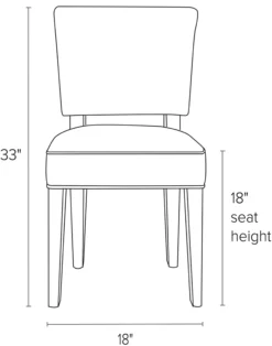 Georgia Side Chair -Furniture Discount Shop Georgia DR CH Front DimensionDrawing 19