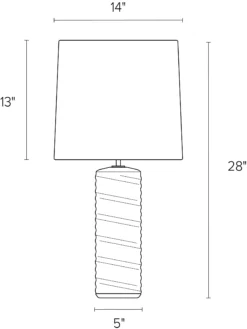 Gordon Table Lamp -Furniture Discount Shop Gordon 097281 DimensionDrawing