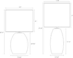 Grace 20h Table Lamp -Furniture Discount Shop Grace 725988 DimensionDrawing 20