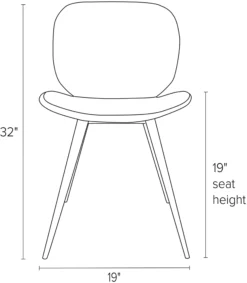 Gwen Side Chair -Furniture Discount Shop Gwen DR CH Front DimensionDrawing 19