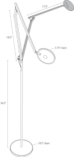 Infinity Floor Lamp -Furniture Discount Shop Infinity 905464 DimensionDrawing