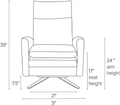Isaac Select Recliner 40 Isaac Select Recliner -Furniture Discount Shop Isaac REC Curved Front DimensionDrawing 19