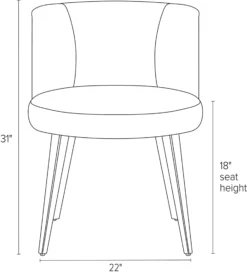 June Side Chair -Furniture Discount Shop June DR CH Front DimensionDrawing 19