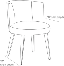 June Side Chair -Furniture Discount Shop June DR CH Side DimensionDrawing 19