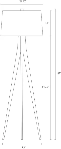 Lane Floor Lamp -Furniture Discount Shop Lane 369895 DimesnionDrawing