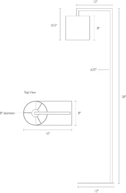 Lantern Floor Lamp -Furniture Discount Shop Lantern 934020 DimensionDrawing