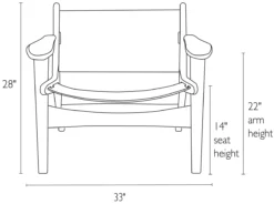 Lars Lounge Chair -Furniture Discount Shop Lars CH Front DimensionDrawing 19