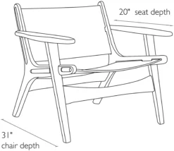 Lars Lounge Chair -Furniture Discount Shop Lars CH Side DimensionDrawing 19