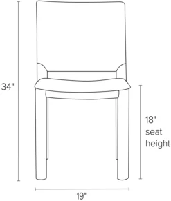 Madrid Side Chair 13 Madrid Side Chair -Furniture Discount Shop Madrid DR CH Front DimensionDrawing 19