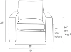 Metro Chair 15 Metro Chair -Furniture Discount Shop Metro CH Front DimensionDrawing 19