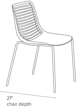 Mini Side Chair -Furniture Discount Shop Mini DR CH Side DimensionDrawing 19