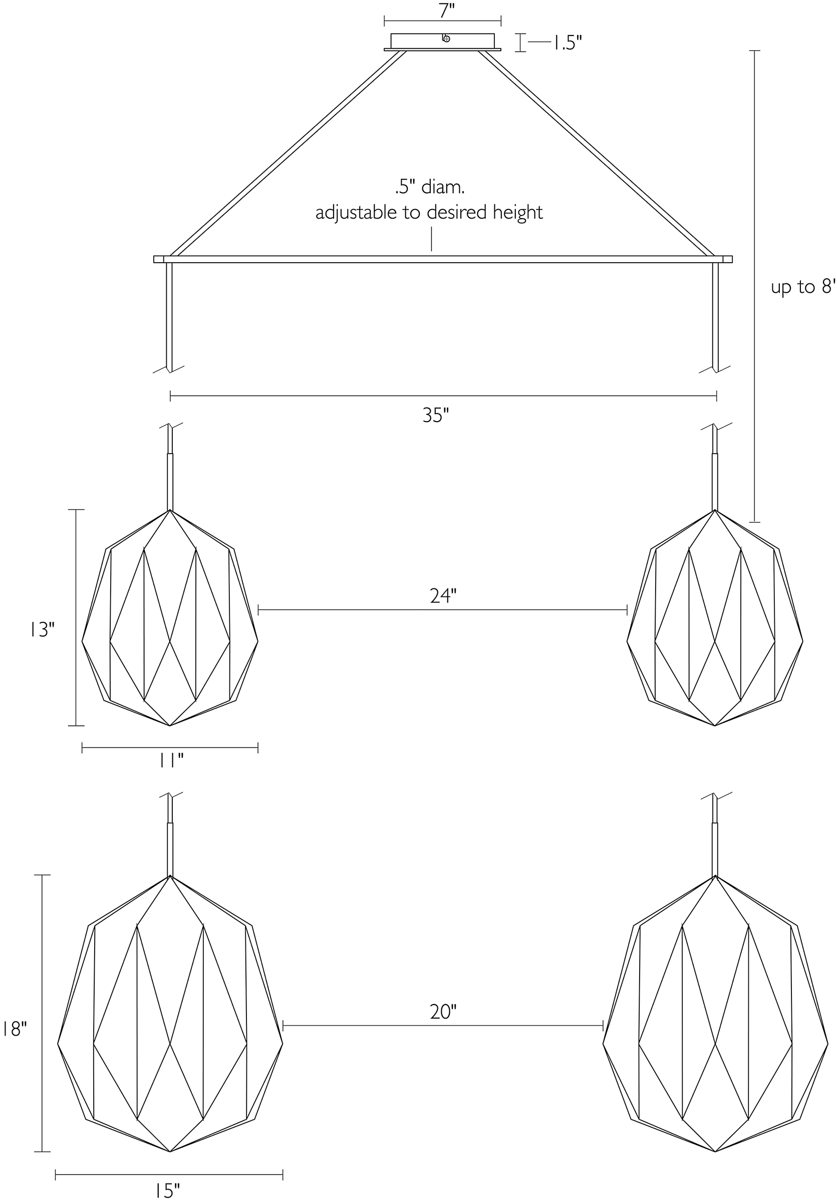 Orikata Double Pendant Fixture 10 Orikata Double Pendant Fixture - Image 8