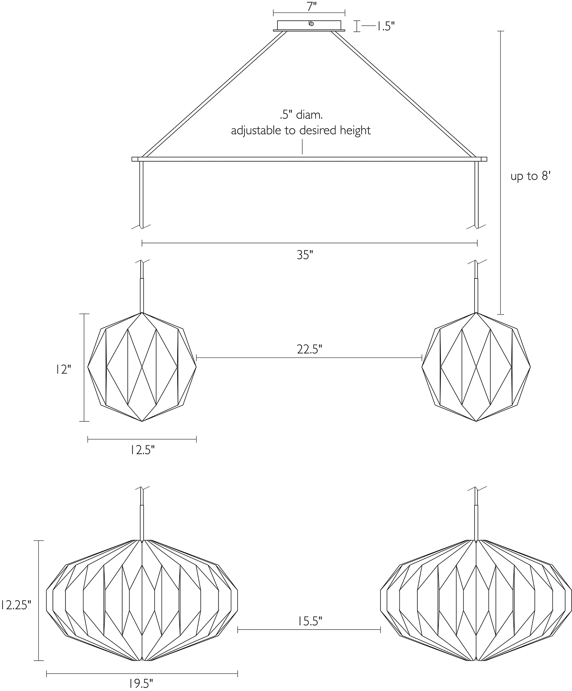 Orikata Double Pendant Fixture 8 Orikata Double Pendant Fixture - Image 6