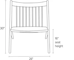 Oskar Armless Lounge Chair -Furniture Discount Shop Oskar CH Front DimensionDrawing 19