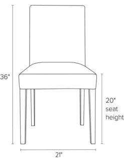 Peyton Side Chair -Furniture Discount Shop Peyton DR CH Front DimensionDrawing 19
