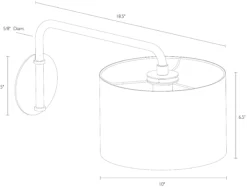 Rayne Wall Sconce -Furniture Discount Shop Rayne 159818 DimensionDrawing