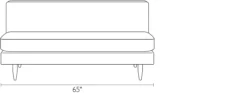 Reese 85" Three-Cushion Sofa -Furniture Discount Shop Reese SF Armless DimensionDrawing 19 1