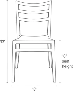 Sabrina Dining Chair -Furniture Discount Shop Sabrina DR CH Front DimensionDrawing 19