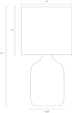 Serena Table Lamp -Furniture Discount Shop Serena 242369 DimensionDrawing