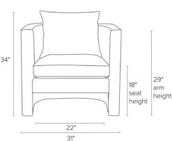 Silva Chair -Furniture Discount Shop Silva CH Front DimensionDrawing 19