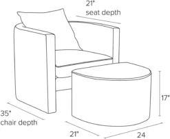 Silva Chair -Furniture Discount Shop Silva CH OTT DimensionDrawing 19