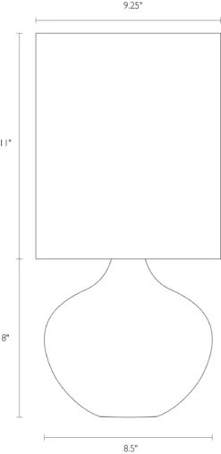 Simone Table Lamp -Furniture Discount Shop Simone 421605 DimensionDrawing