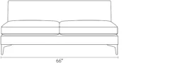 Sterling 86" Sofa -Furniture Discount Shop Sterling SF Armless DimensionDrawing 19