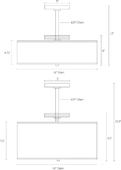 Studio 16 Diam 9h Round Flushmount -Furniture Discount Shop Studio 090420 DimensionDrawing