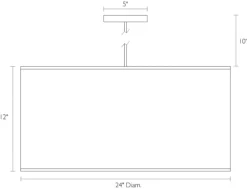 Studio 24 Diam 12h Round Pendant -Furniture Discount Shop Studio 225722 DimensionDrawing