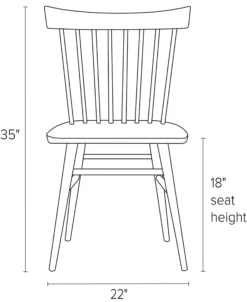 Thatcher Side Chair -Furniture Discount Shop Thatcher DR CH Front DimensionDrawing 19